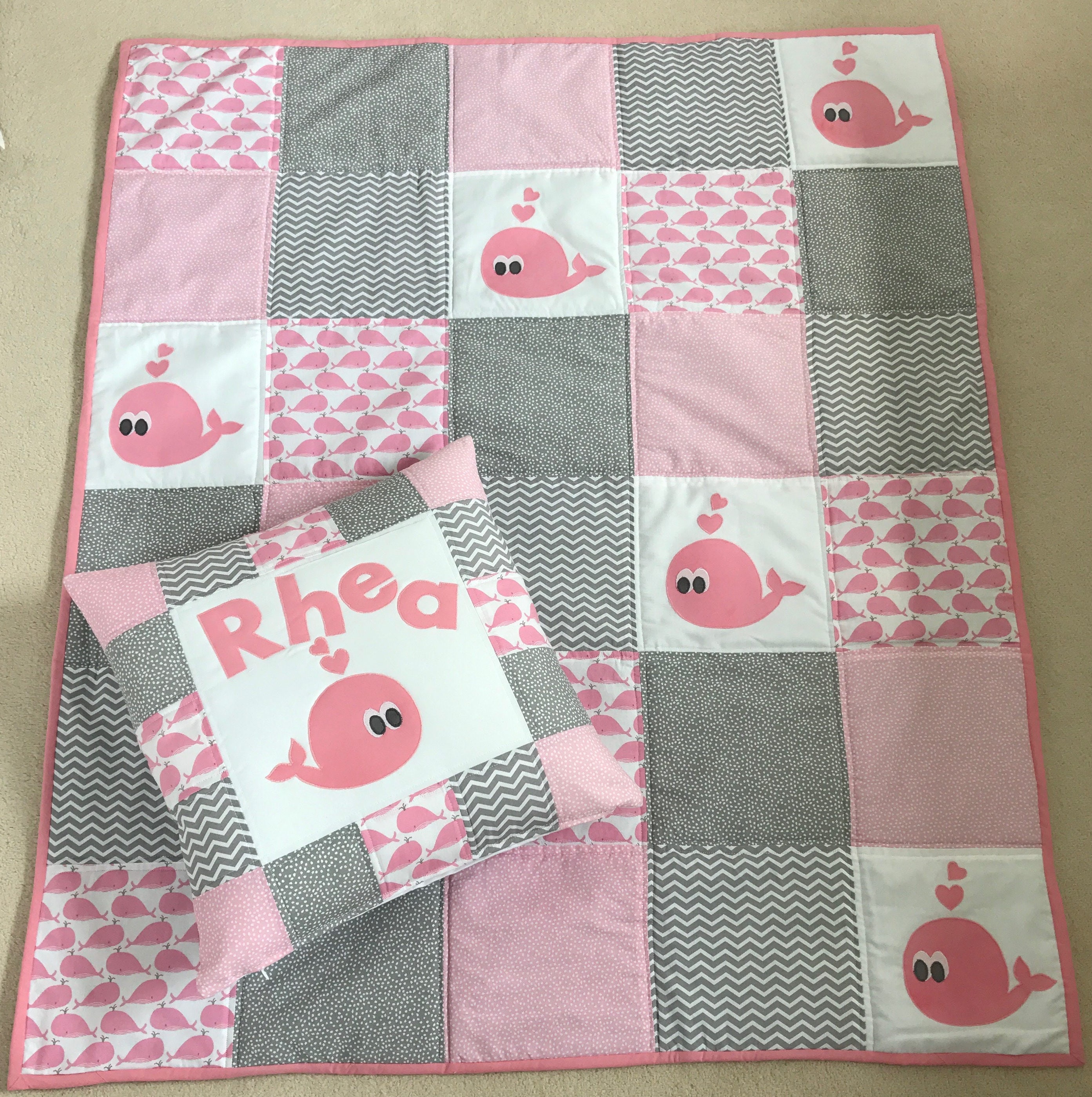 Personalised Baby Bedding Set Cot Quilt Cot Bedding Baby Etsy