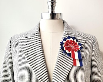 Americana Red White Blue Cocarde Medallion, USA 250th Anniversary, Bastille Day