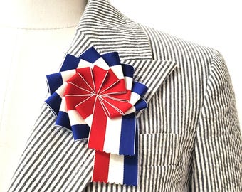 Americana Red White Blue Cocarde Medallion, USA 250th Anniversary, Bastille Day