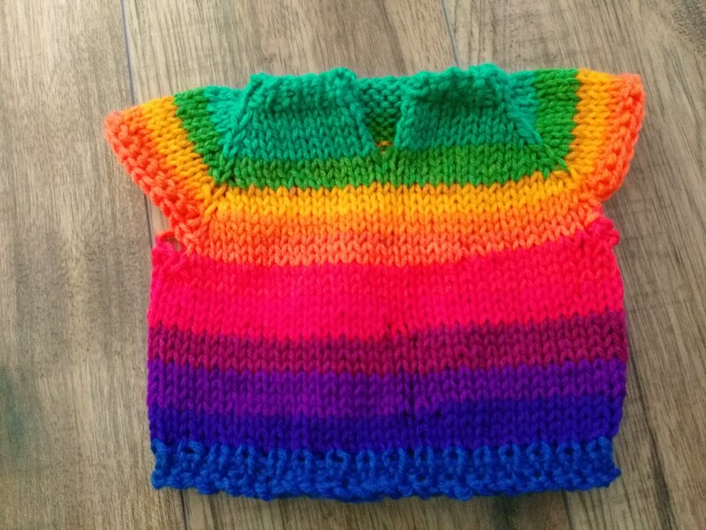 rainbow photoshoot stripe special value Bright rainbow newborn sweater knit vest bright baby clothes ready to ship Rainbow Baby knit