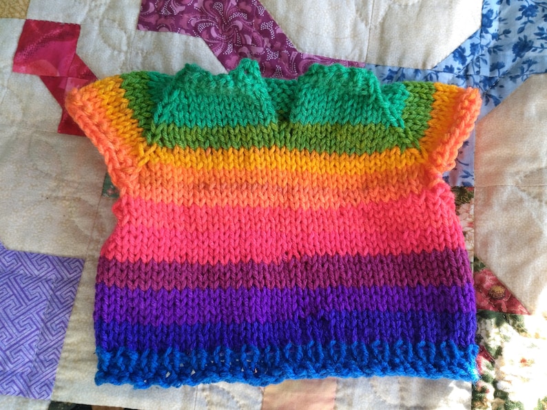 rainbow photoshoot stripe special value Bright rainbow newborn sweater knit vest bright baby clothes ready to ship Rainbow Baby knit