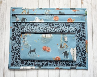 Cross Stitch Project Bag, Matching Notions Bag, Vintage Halloween, WIP Project Bag, Needlework, Needlepoint, Embroidery, Thread Keepers, EPP