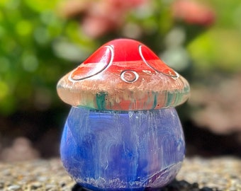 Mushroom Jar, Colourful Mushroom Jar, Glow in the dark mushroom jar, Mushroom jar with lights, Resin mushroom jar, Cute Jar, Stash jar, gift