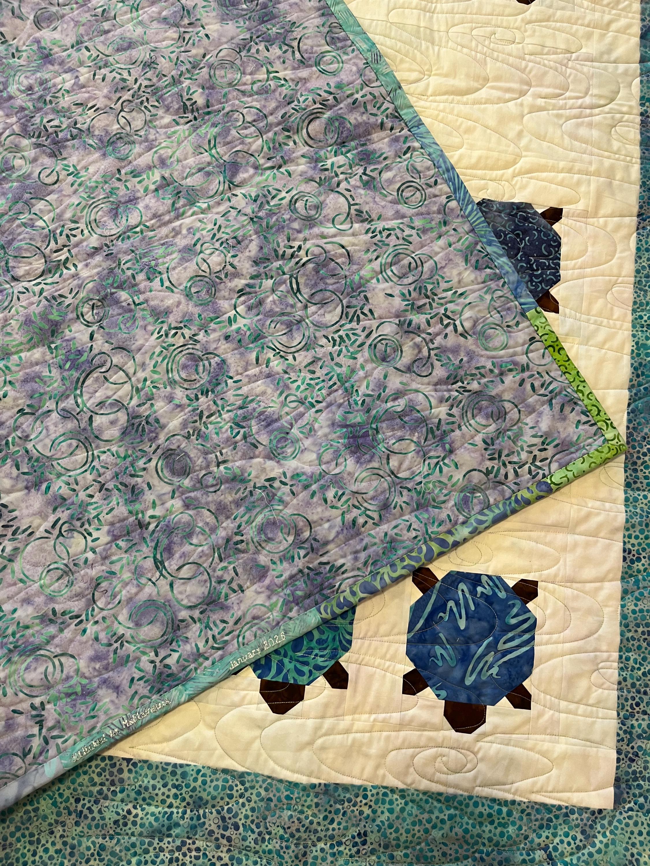 Dream of the Blue Turtles, Handmade Turtle Quilt, Batiks - Etsy
