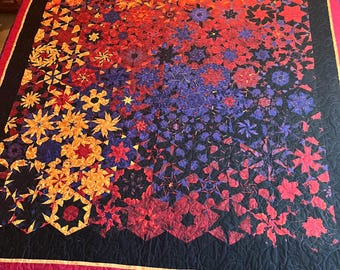 One block wonder quilt, fall quilt, handmade quilt, throw quilt, twin quilt