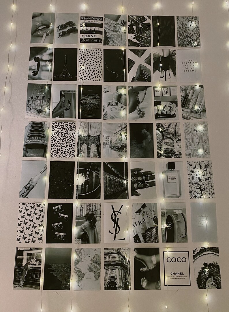 50pc Boujee Black and White Photo Collage Kit | Etsy