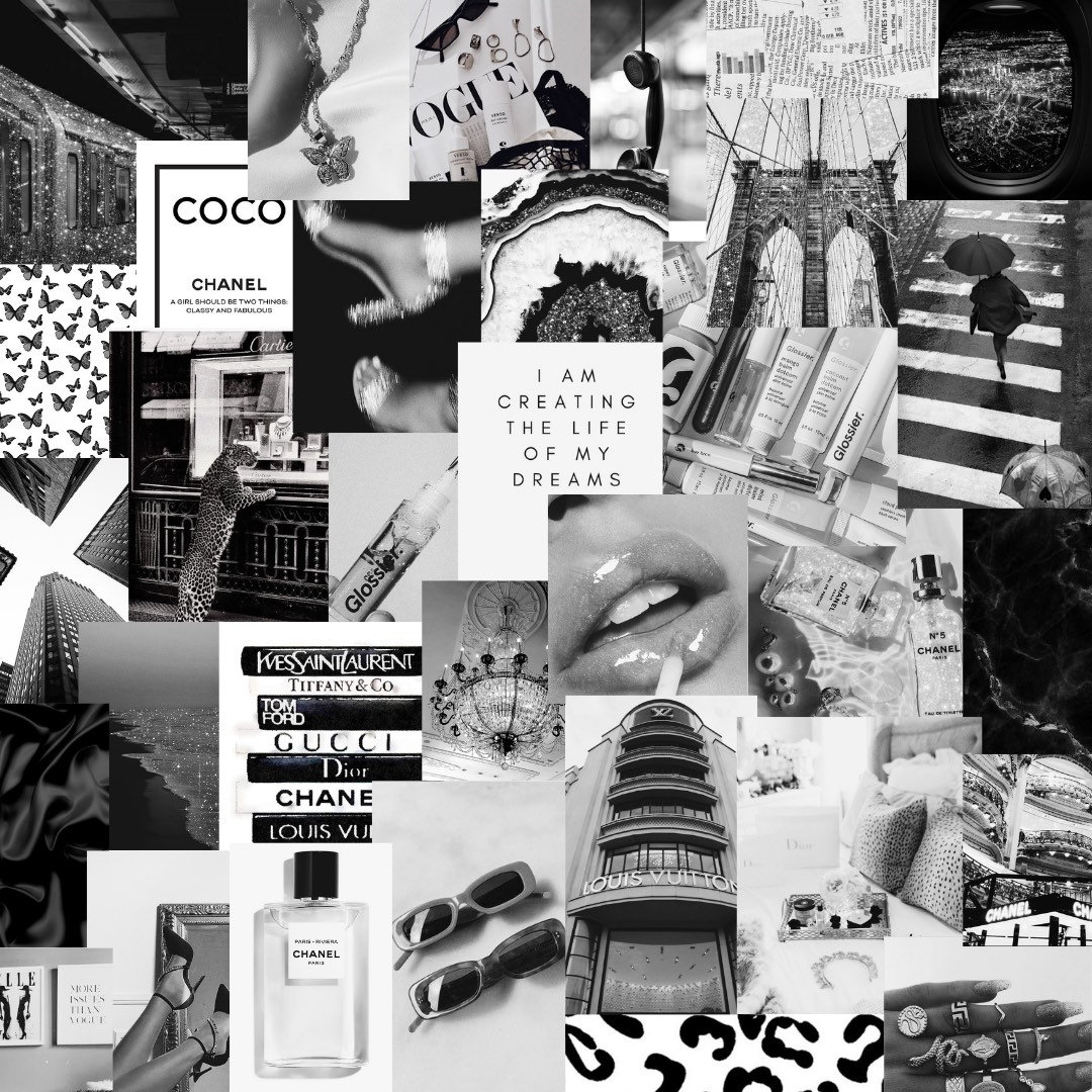 50pc Boujee Black and White Photo Collage Kit | Etsy