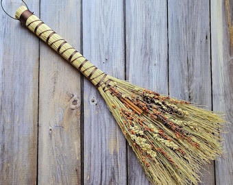 Handmade Cinnamon Scented Hawk Tail Broom: Cottagecore Fall Decor
