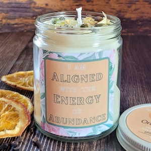 Abundance Soy Candle: Crystal & Herb Intention Candle