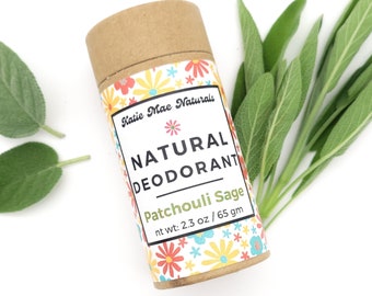 Patchouli and Sage Leaf Natural Deodorant | Zero Waste | All Natural Eco Friendly Deodorant | 70 ml