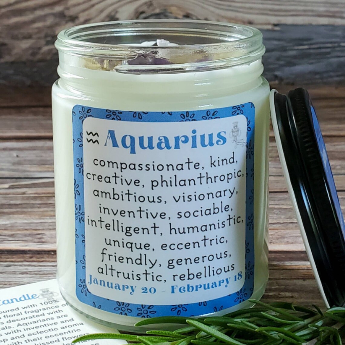 Aquarius Candle Zodiac Gift for Aquarius Candles with Etsy