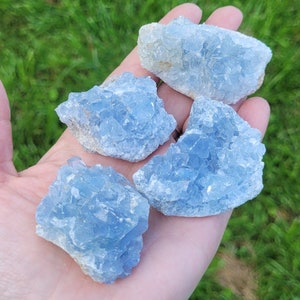 Small Celestite Cluster 2-3 inches | Raw Celestite Druzy Crystal Cluster