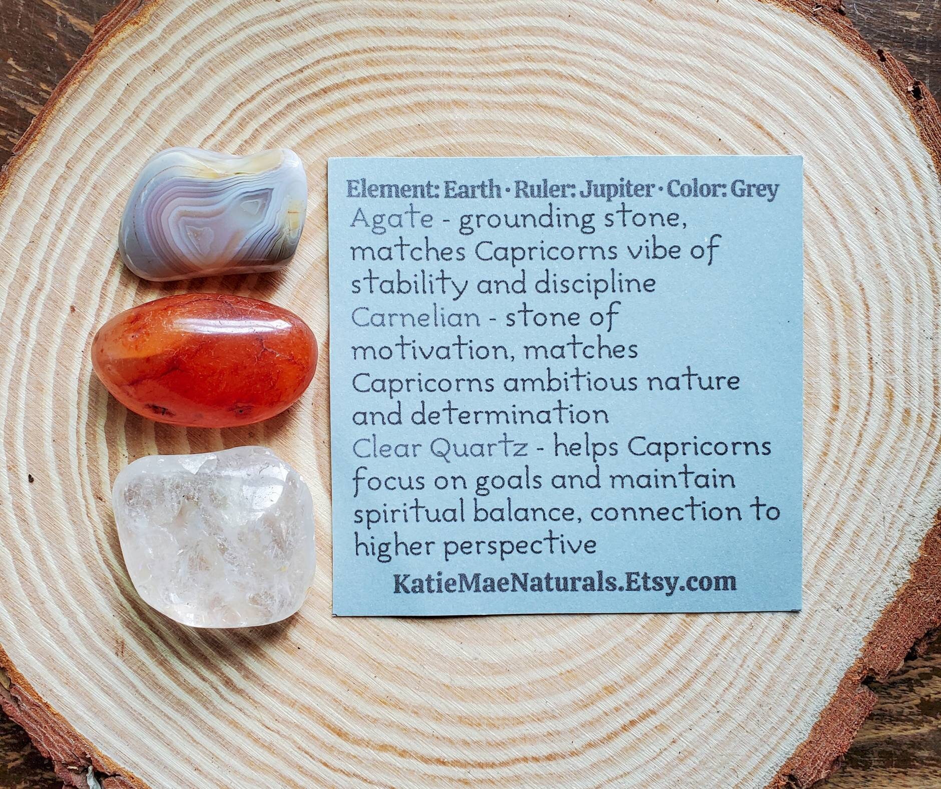 Capricorn Gemstone Set Capricorn Crystal Set Zodiac Gift | Etsy