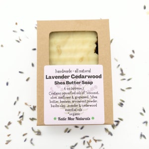 Lavender Cedarwood Shave Soap Shea Butter Soap For Shaving Eco Friendly Zero Waste Soap image 5