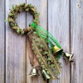 Witches Bells Door Wreath, Handmade Witch Bells