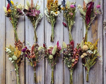 Mini Dried Flower Bouquet, Farm Grown Flowers, Rustic Cottagecore Home Decor