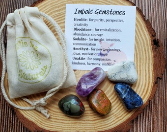 Imbolc Crystal Set | Gemstones for Candlemas | Wheel of the Year