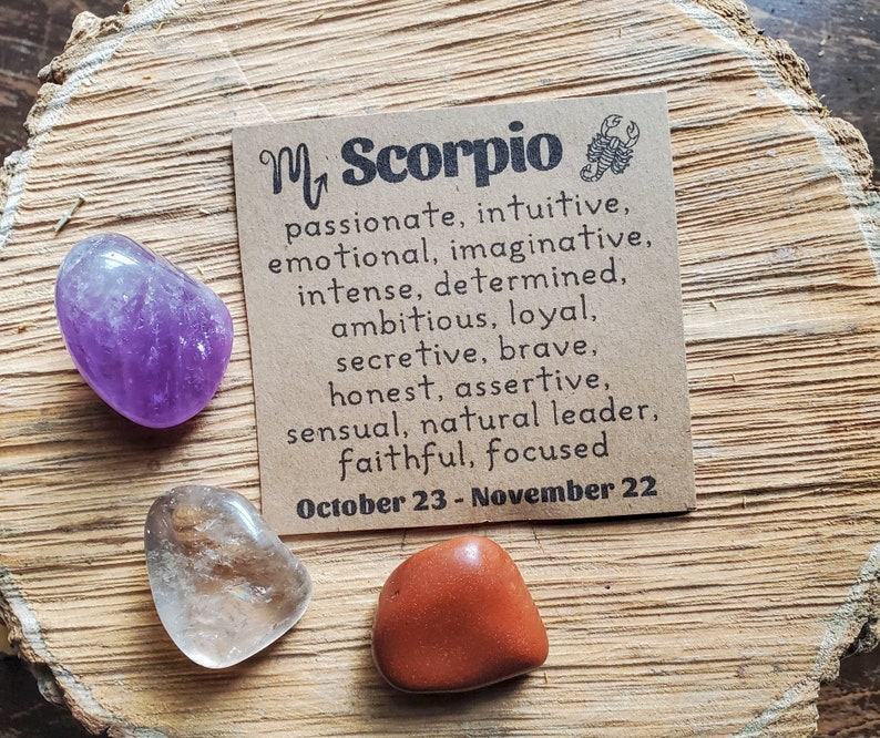 Scorpio Gemstone Set Scorpio Crystal Set Zodiac Gift for Etsy