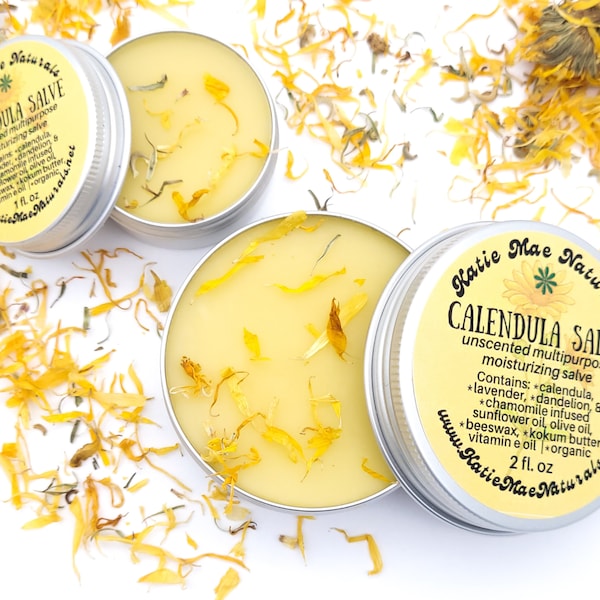 Organic Calendula Salve | Unscented Herbal Salve