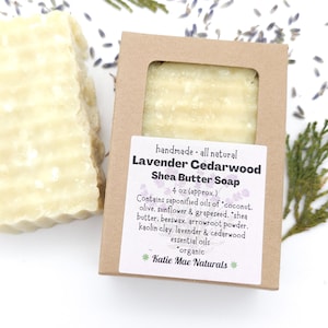 Lavender Cedarwood Shave Soap Shea Butter Soap For Shaving Eco Friendly Zero Waste Soap image 8