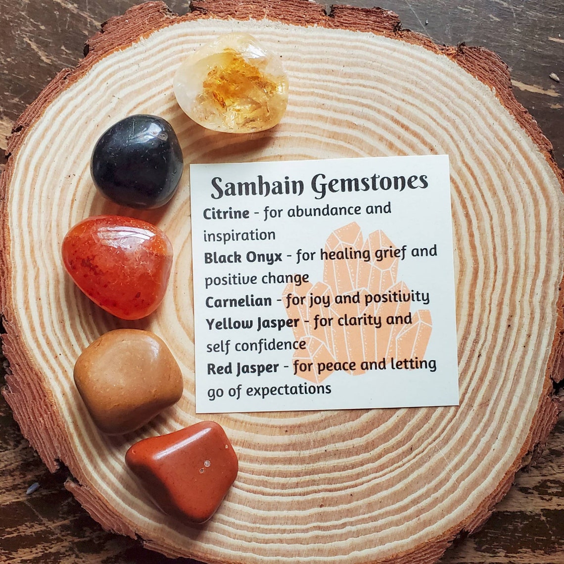 Samhain Crystal Set Gemstones for Halloween Samhain Etsy