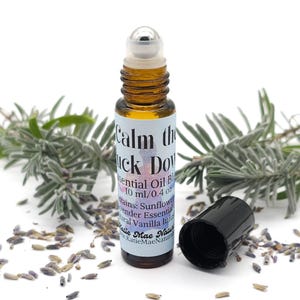 Calm the F*ck Down Essential Oil Blend Roll On | Lavender Vanilla Essential Oil Roller