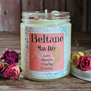 Beltane Candle | May Day Candle  | Ritual Candle | Hand Poured Soy Candles | Wheel of the Year