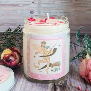 Fairy Magic Soy Wax Candle | Witchy Candles | Hand Poured Candles | Candles with Crystals