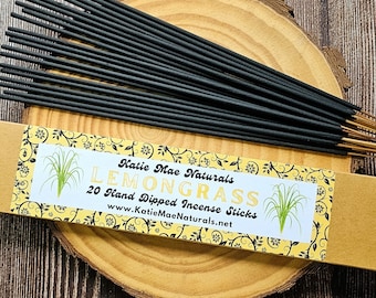 Lemongrass Hand Dipped Incense | Incense Sticks | Pack of 20