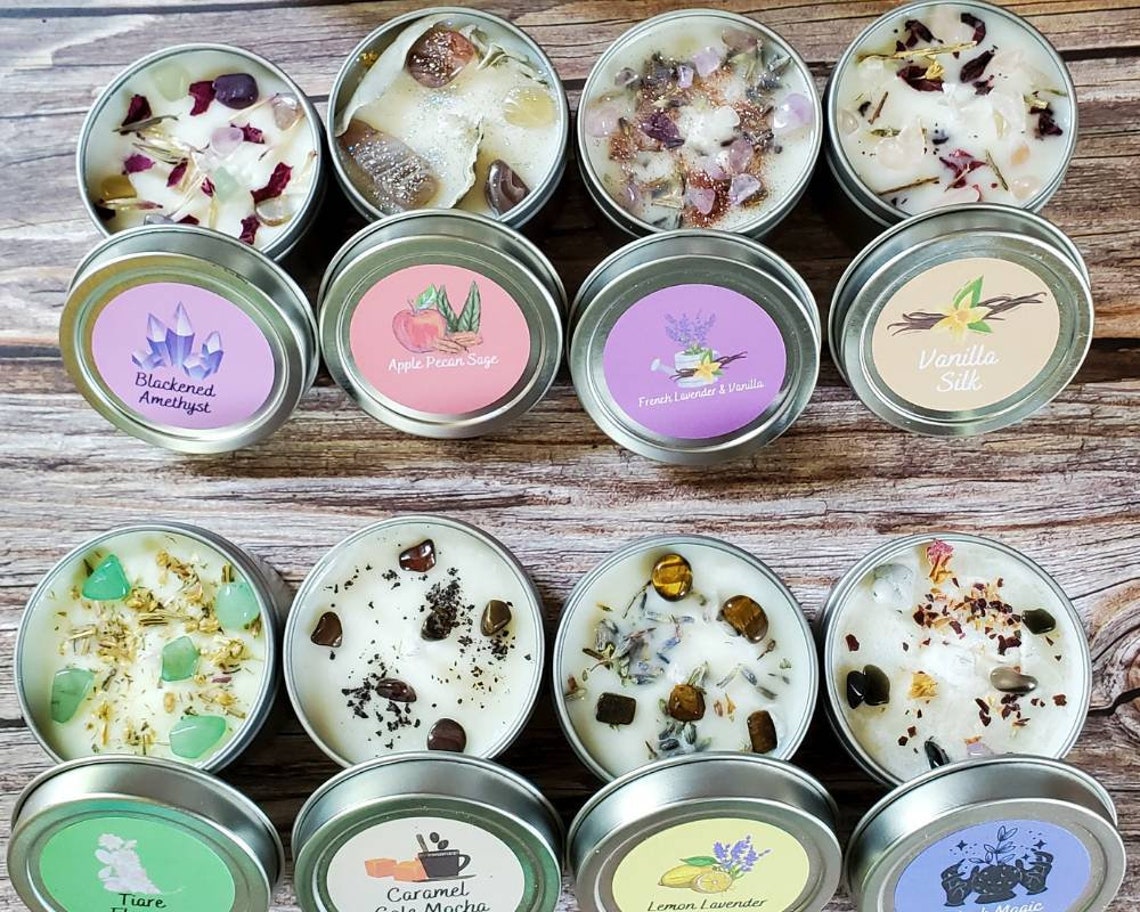 Mini Candle Scent Sample Sample Candle Crystal and Herb Etsy