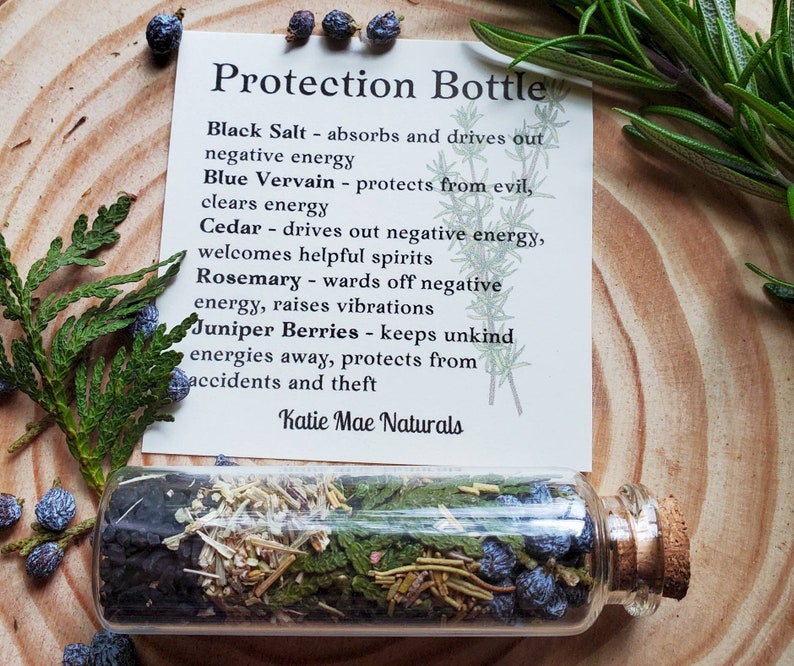 Protection Spell Bottle Witch Bottle Etsy