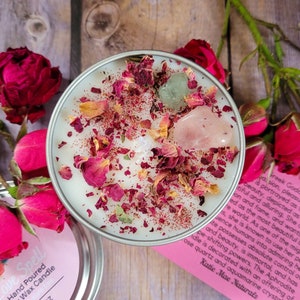 Aphrodite Goddess Candle: Rose Quartz, Soy Wax, Loving Spell Scent image 2