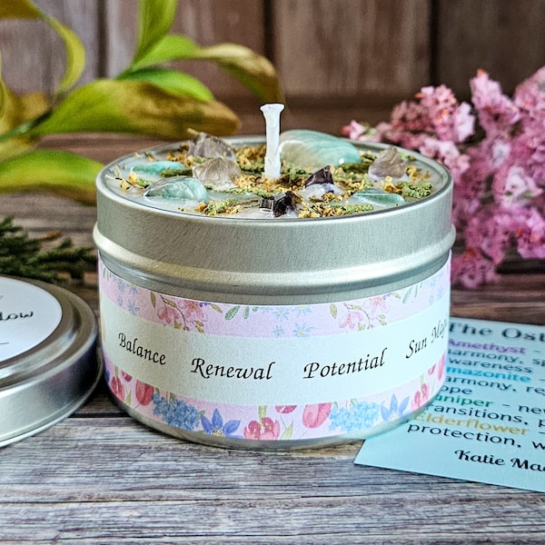 Ostara Candle | Spring Equinox Altar Candle | Ritual Candle | Wheel of the Year | Eco Friendly Soy Candles