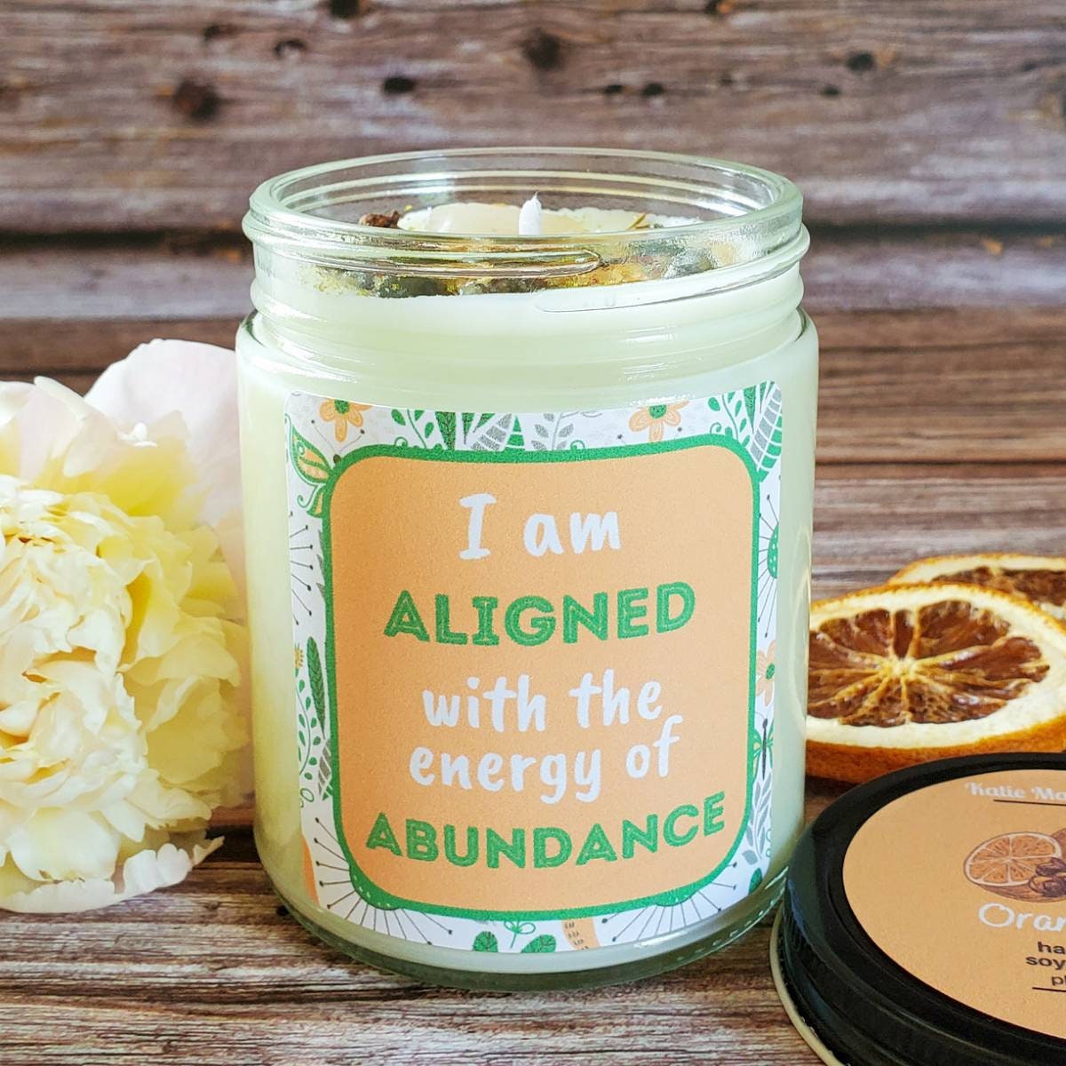 Abundance Candle Intention Candles Crystal and Herb Etsy