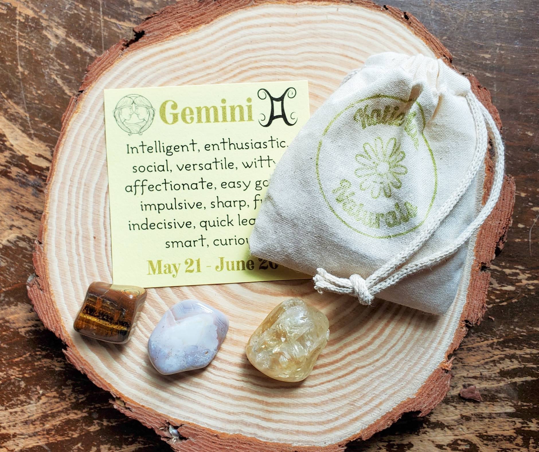 Gemini Gemstone Set Gemini Crystal Set Zodiac Gift for Etsy