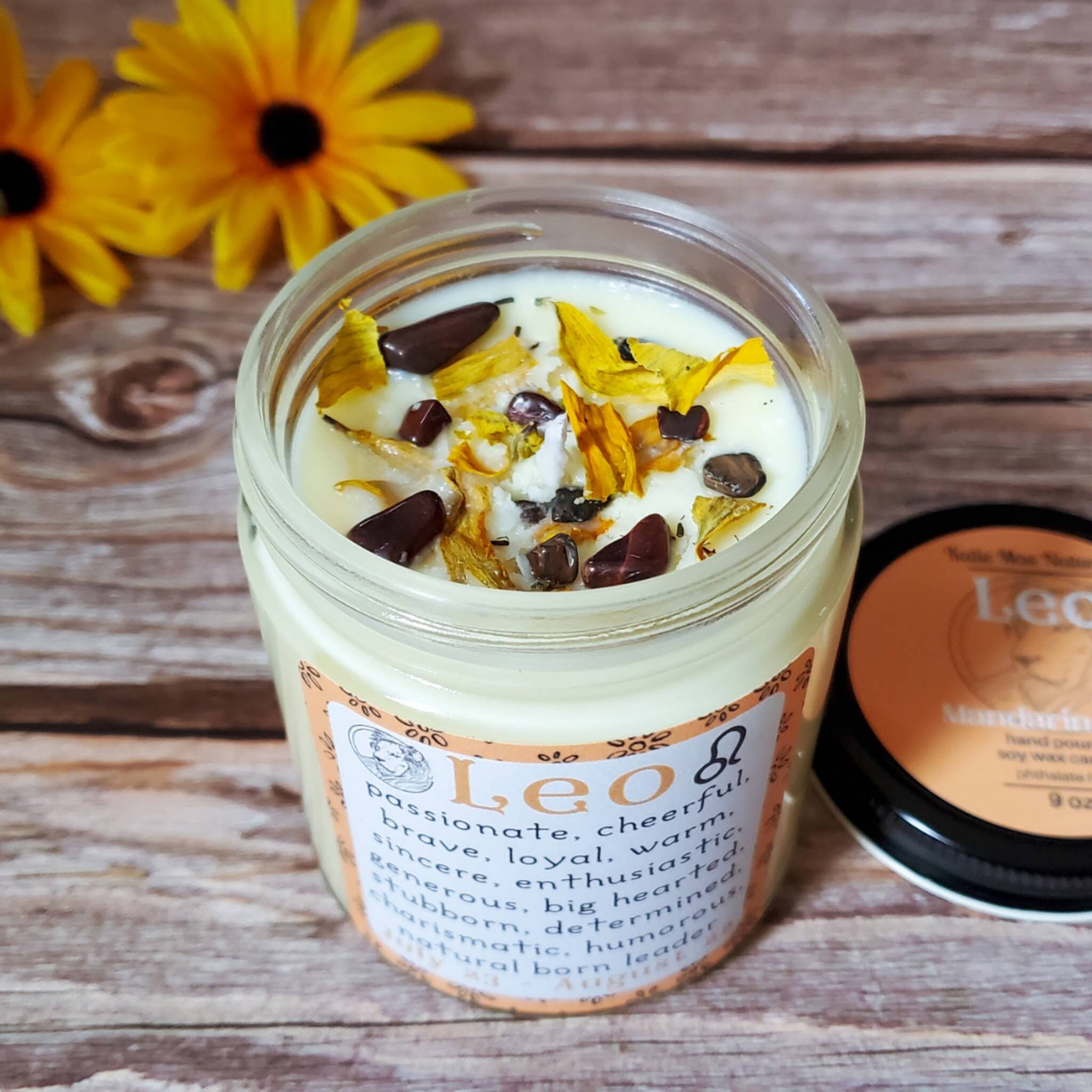 Leo Candle Zodiac Gift for Leo Candles with Crystals and Etsy