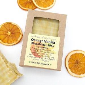 Orange Vanilla Vegan Shave Soap | Shea Butter Soap For Shaving | Eco Friendly Zero Waste Soap
