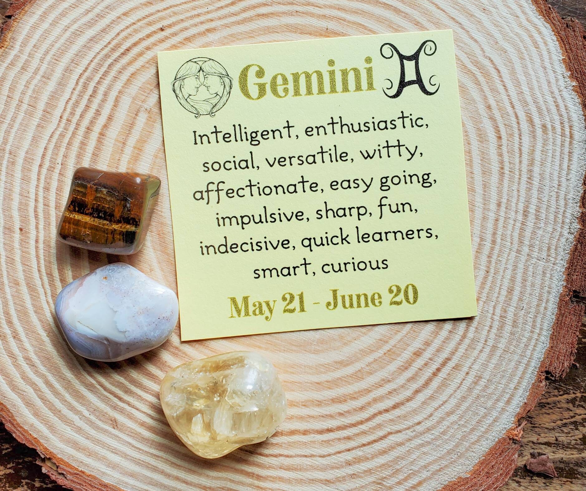Gemini Gemstone Set Gemini Crystal Set Zodiac Gift for Etsy
