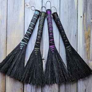 Mini Altar Broom | Black Hawktail Whisk Broom | Decorative Hand Broom | Altar Besom | Cottagecore | Halloween Decor