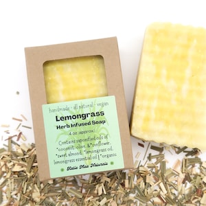 Lemongrass Soap | Herb Infused Soap | Lemongrass Scented Soap | Herbal Soaps | Zero Waste Bar Soap | Eco Friendly Soap