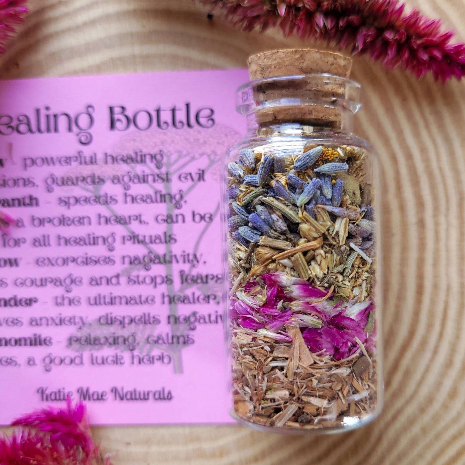 Healing Spell Bottle Mini Herb Bottle Witch Bottle Etsy