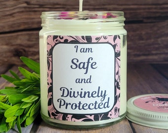 Protection Candle | Intention Candles | Crystal and Herb Candles | Spell Candle for Protection | Witchy Candles