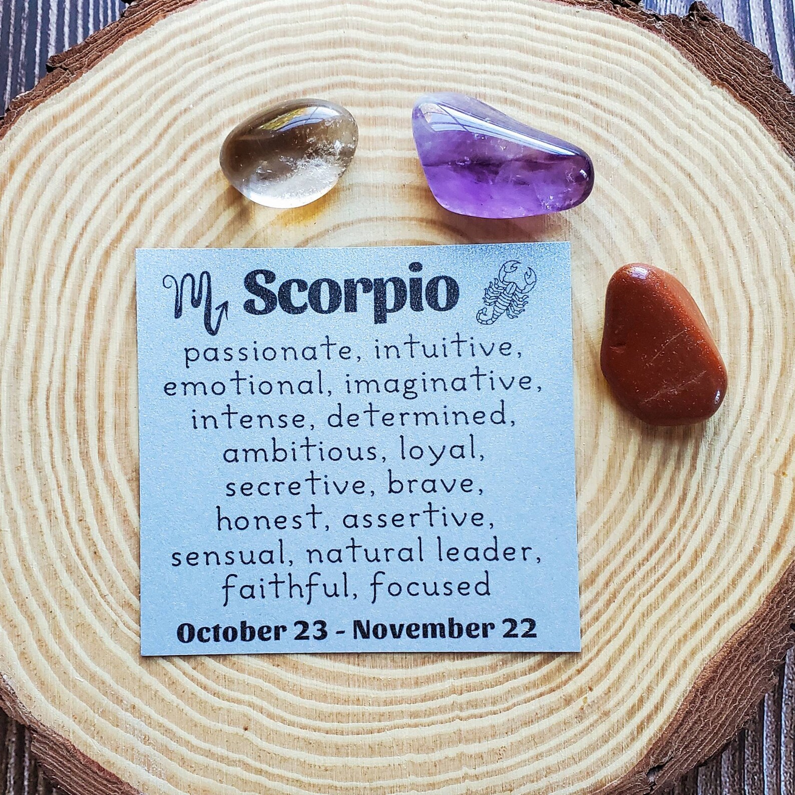 Scorpio Gemstone Set Scorpio Crystal Set Zodiac Gift for Etsy