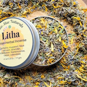 Litha Summer Solstice Herbal Incense Blend: Mugwort, Lavender, Cedar