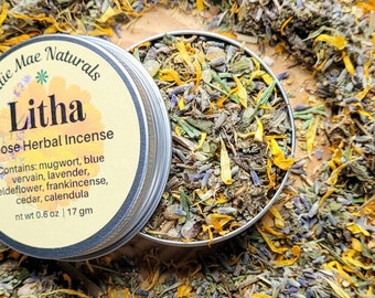 Litha Summer Solstice Herbal Incense Blend: Mugwort, Lavender, Cedar
