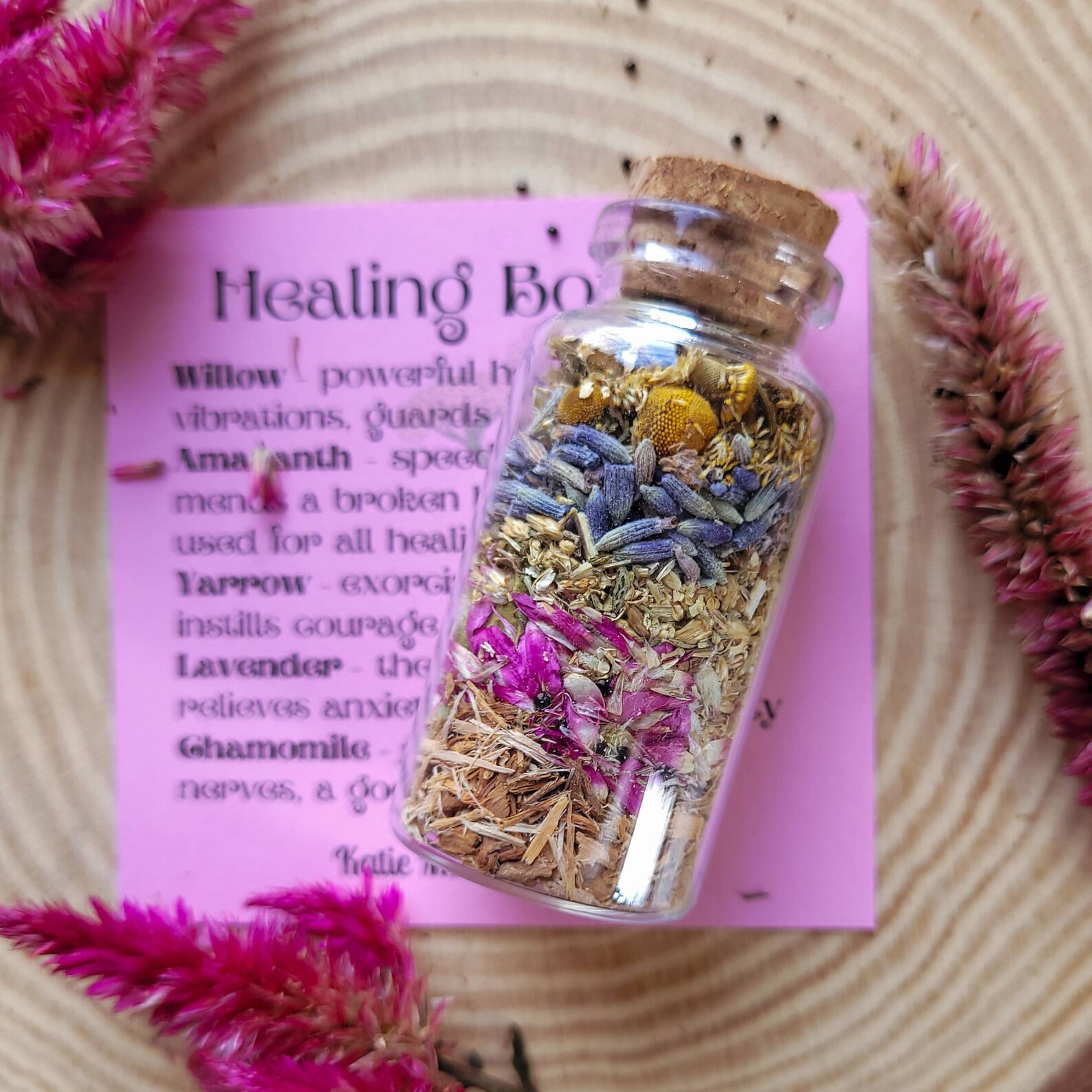 Healing Spell Bottle Mini Herb Bottle Witch Bottle Etsy
