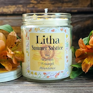 Litha Candle | Summer Solstice Candle | Midsummer Altar