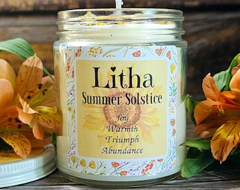 Litha Candle | Summer Solstice Candle | Midsummer Altar