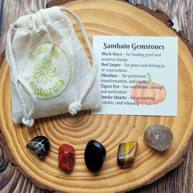 Samhain Crystal Set Gemstones for Halloween Samhain Celebration Etsy