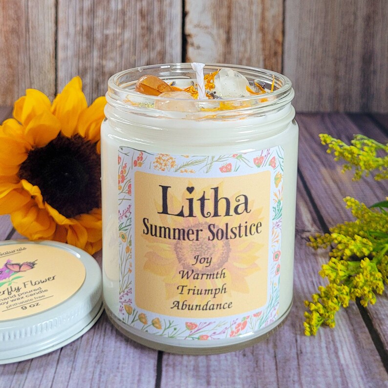 Litha Candle Summer Solstice Candle Midsummer Altar Etsy